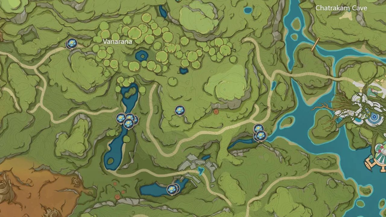 Genshin Impact Kalpalata Lotus locations in Sumeru