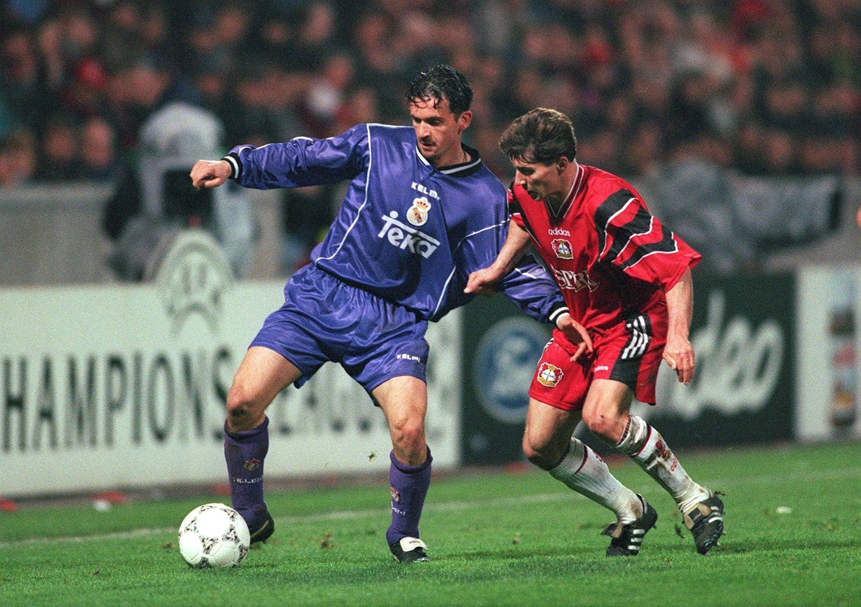 Predrag Mijatovic on the ball against Bayer Leverkusen in the Champions League in 1998.