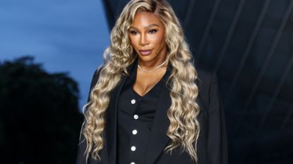 Serena Williams is in her fashion phase, wearing head-to-toe Louis Vuitton.