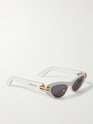 Cdior B1u Cat-Eye Acetate and Gold-Tone Sunglasses