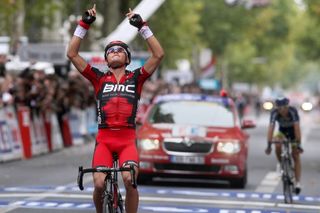 Van Avermaet celebrates the 2011 Paris-Tours victory