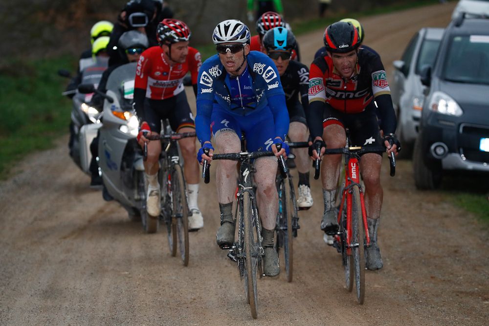 Zdenek Stybar (QuickStep - Floors), Michal Kwiatkowski (Team Sky) and Greg Van Avermaet (BMC)