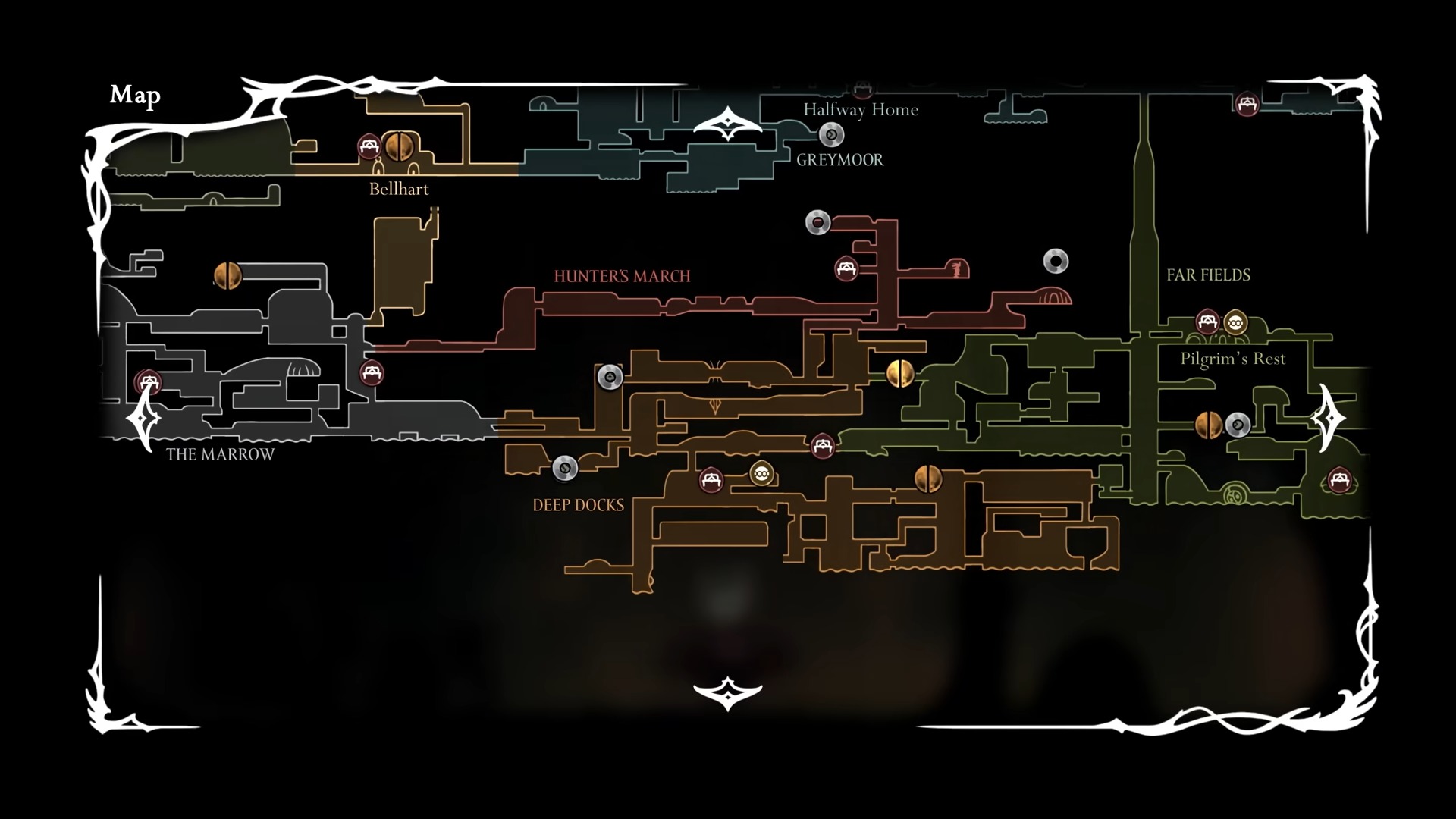 The Hollow Knight Silksong map