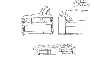 Antonio Citterio Groundpiece sofa for Flexform sketch