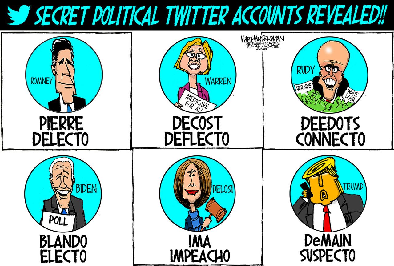 Political Cartoon U.S. Politicians&amp;#039; Secret Twitter Accounts