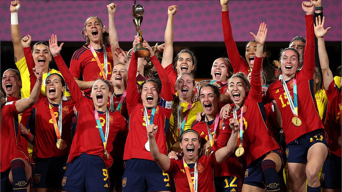 Women&#039;s World Cup champions celebrating