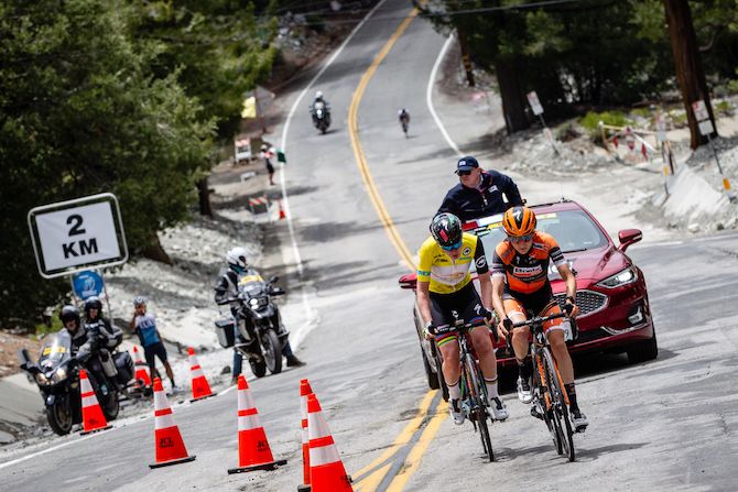 Katie Hall and Boels Dolmans teammate Anna van der Breggen drop the rest of the field on stage 2 of the 2019 Tour of California Women's Race
