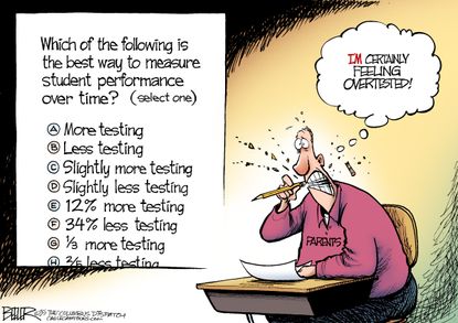 Editorial cartoon U.S. school testing