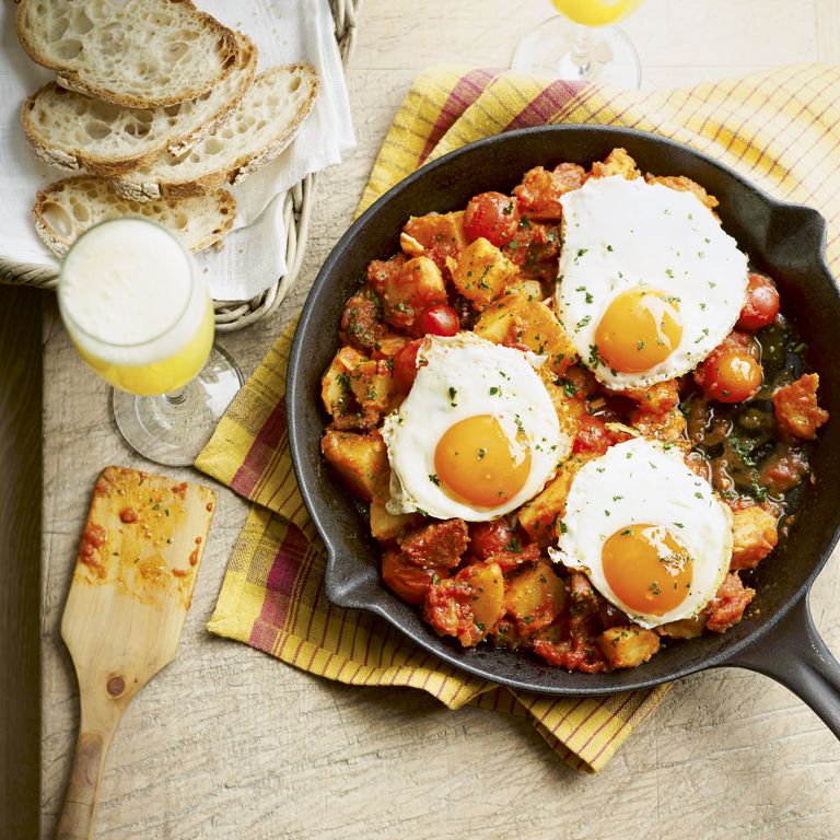 Chorizo and Patatas Bravas with Eggs | Brunch Recipes | Woman & Home