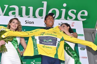 Nairo Quintana (Movistar) in the leader's jersey at Tour de Romandie