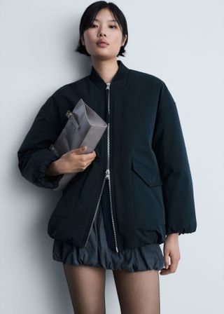 Double Zipper Bomber Jacket - Women | Mango United Kingdom