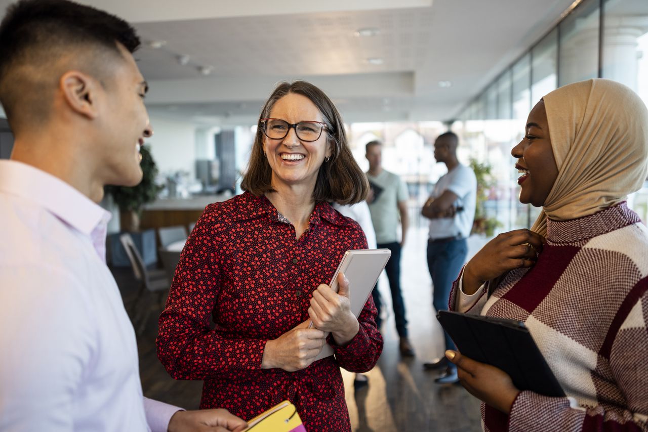 Group of business professionals at a networking conference