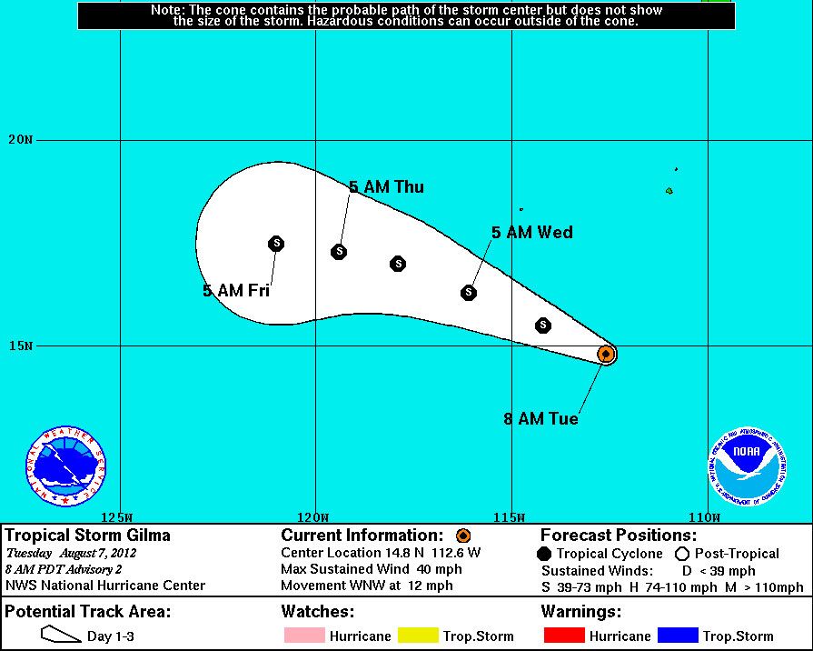 Tropical Storm Gilma Forms in East Pacific  Live Science