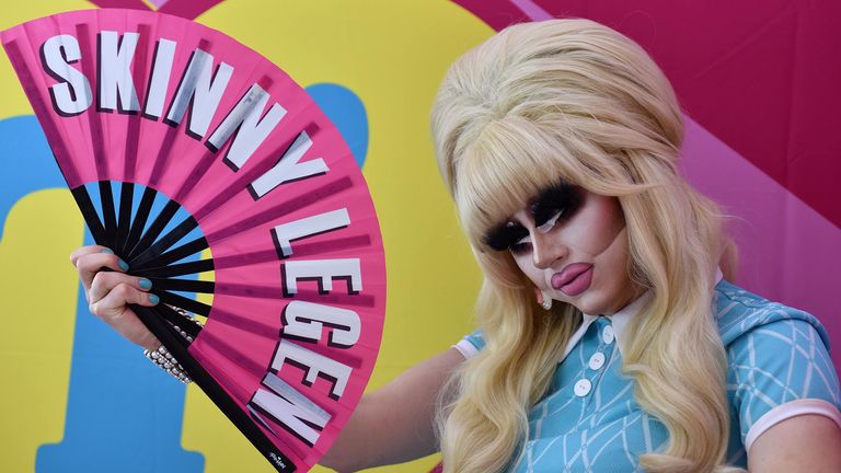 Drag artist Trixie Mattel poses during DragWorld UK at Olympia London on August 17, 2019 in London, England. DragWorld UK, Europe’s largest celebration of drag with the world's favourite Drag stars discussing everything about Drag, from the power of makeup to mental health and drag beyond gender.