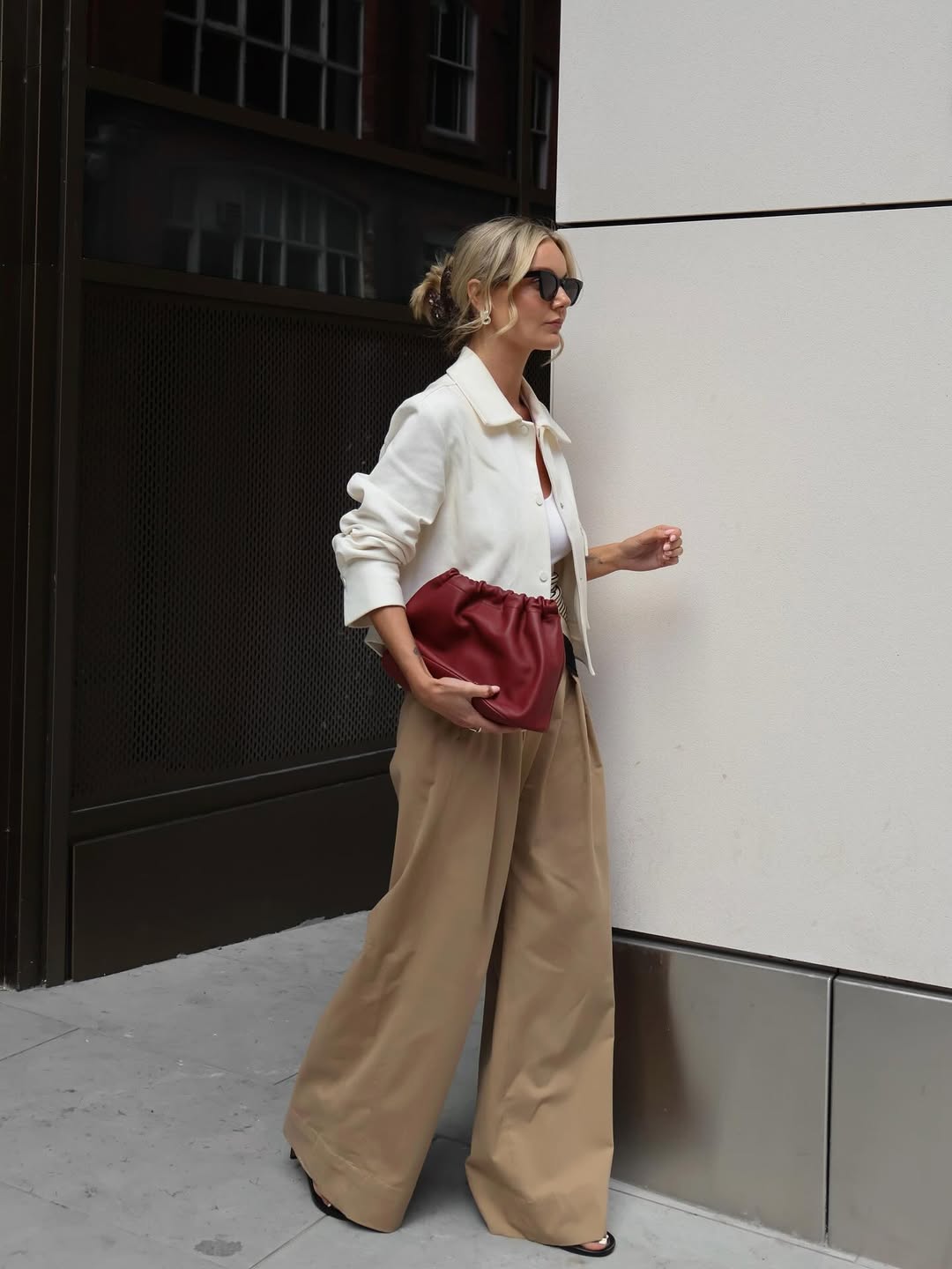 Nina Lea Caine wearing high street tailoring
