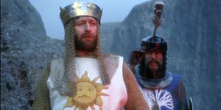 Monty Python and the Holy Grail Graham Chapman and Terry Jones stand ready