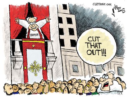 Political Cartoon U.S. Bernie Pope