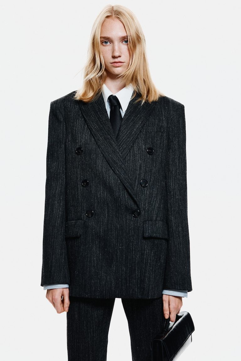 Double-Breasted Wool-Blend Blazer