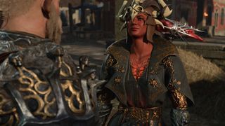 Baldur's Gate 3 Karlach talking to player