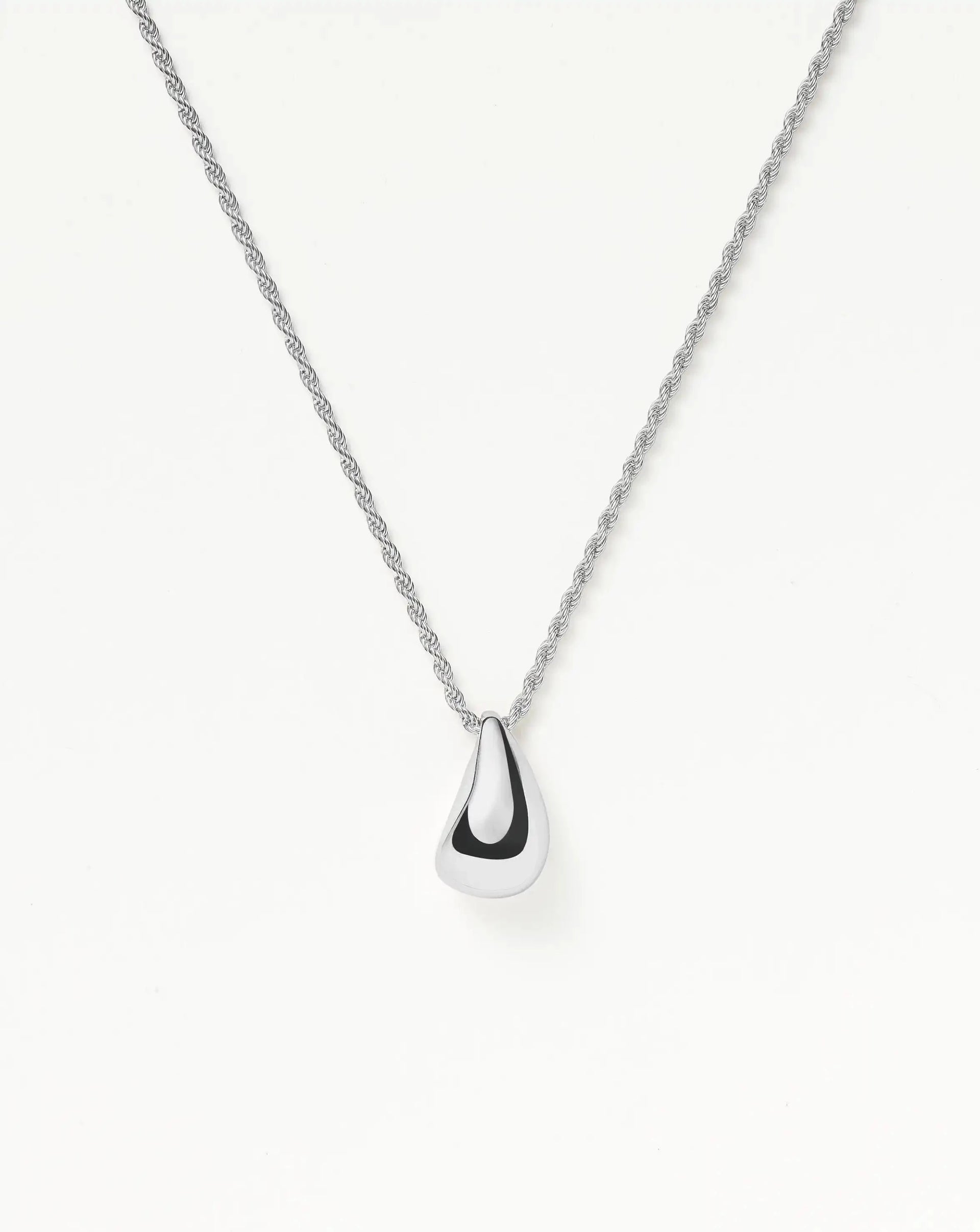 Savi Sculptural Droplet Pendant Necklace | Sterling Silver - Sterling Silver