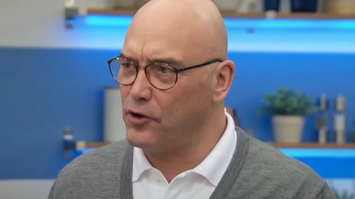 Gregg Wallace speaks on the set of Masterchef UK. 