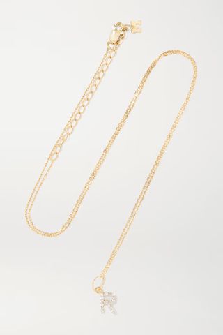 Mateo New York Initial 14-karat gold diamond necklace