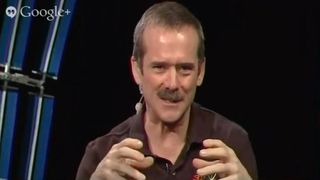 Astronaut Hadfield talks about his experiences in the International Space Station during a Google+ Hangout, May 23, 2013.