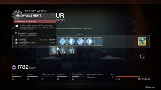 Destiny 2 Vexcalibur catalyst page