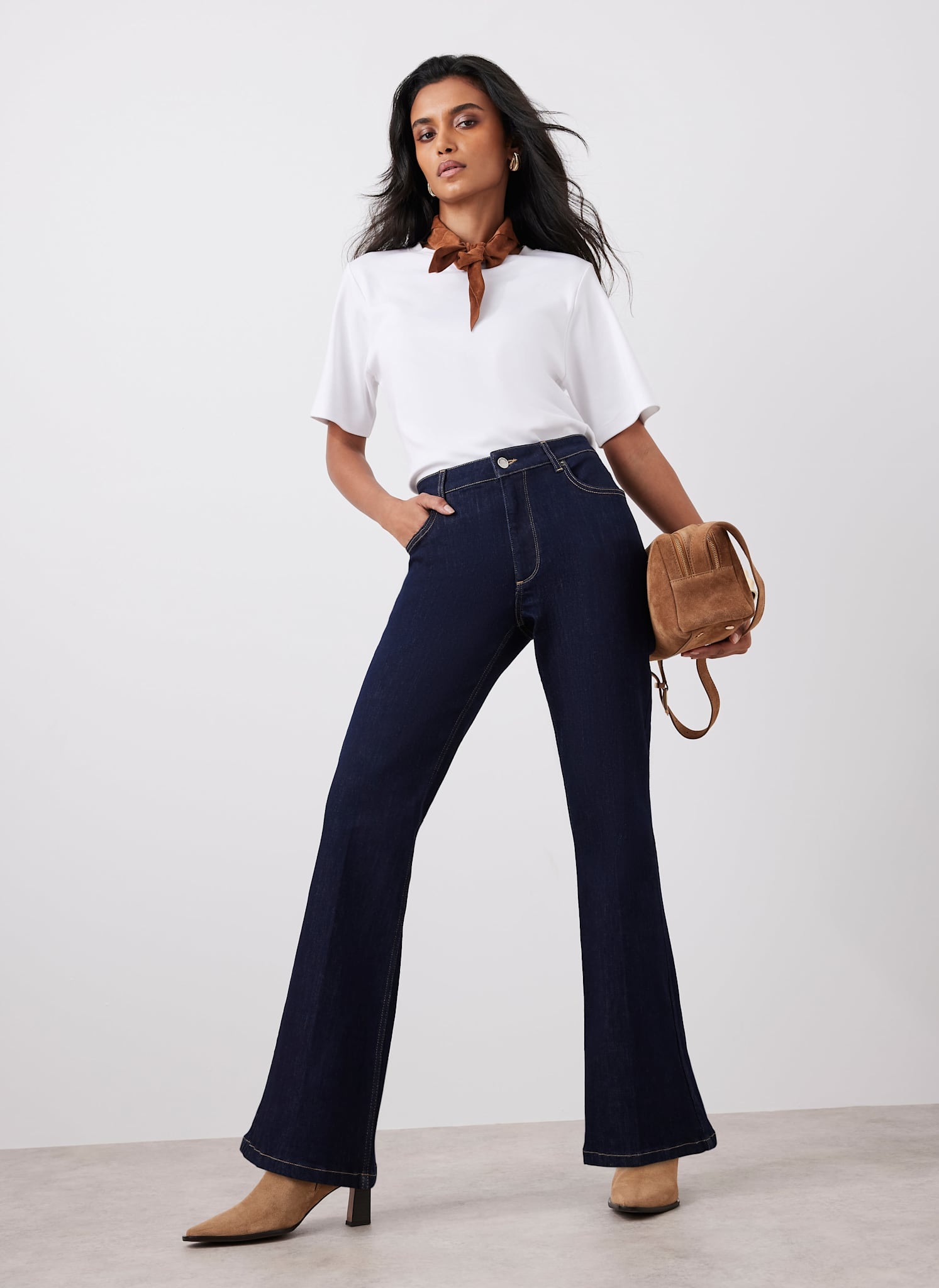 Dark indigo flared jeans