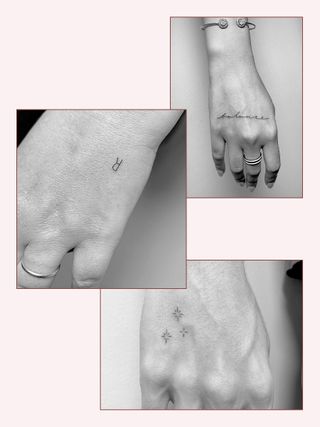 Winter Stone hand tattoos