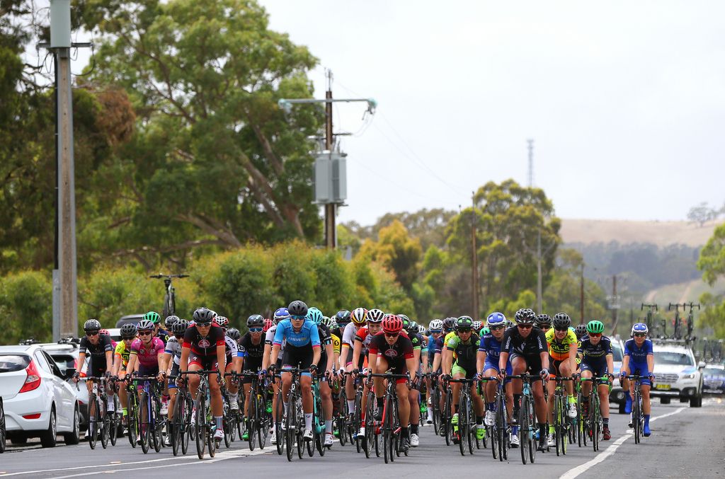 The peloton in action on day 1 of the Women's Santos Tour
