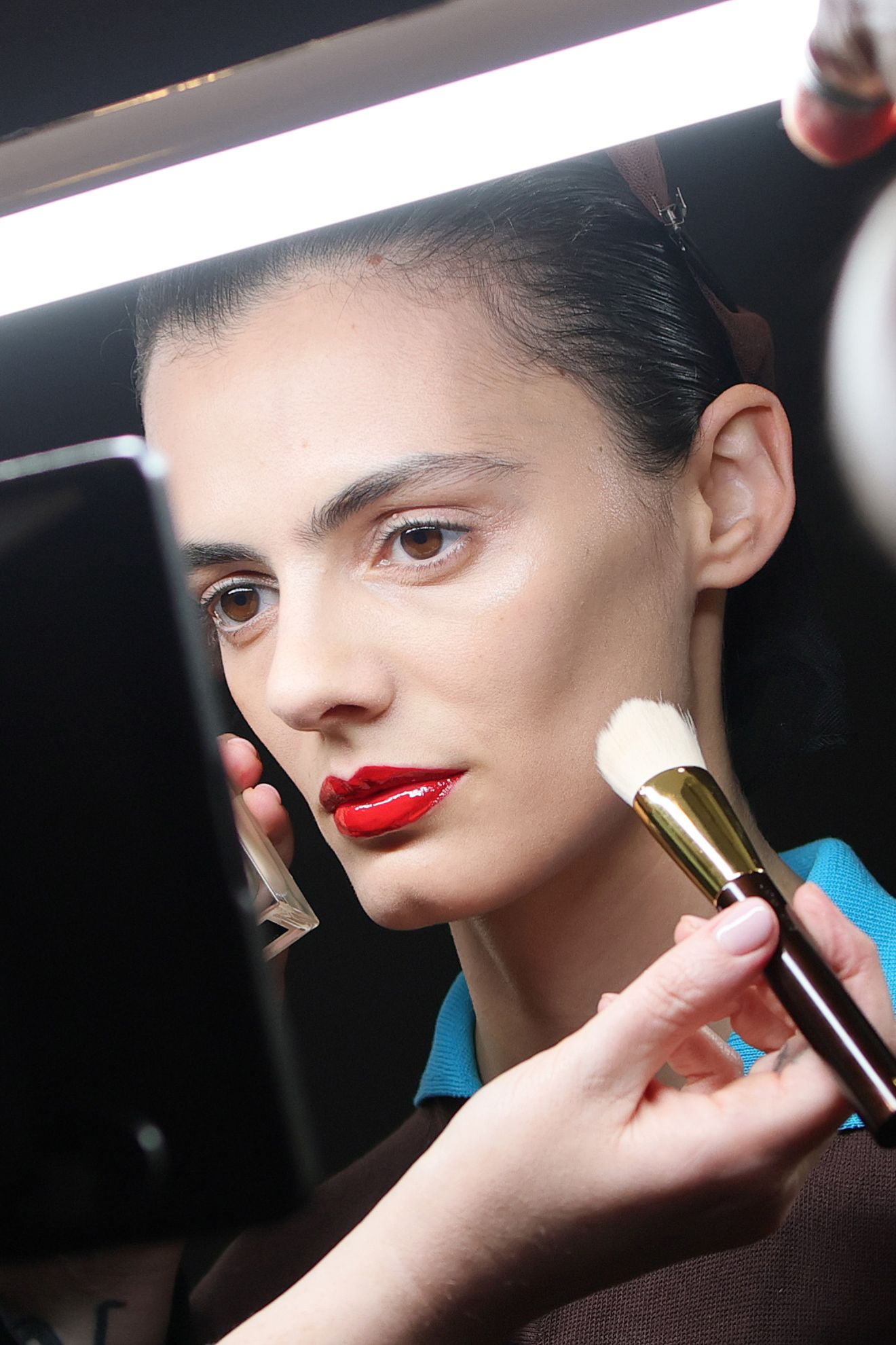 Tom Ford Beauty backstage image at the SS26 show