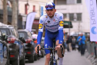 SAINTESMARIESDELAMER FRANCE FEBRUARY 13 Start Kasper Asgreen of Denmark and Team Deceuninck Quick Step during the 5th Tour de La Provence 2020 Stage 1 a 1495km stage from Chteaurenard to SaintesMariesDeLaMer TDLP letourdelaprovence TDLP2020 on February 13 2020 in SaintesMariesDeLaMer France Photo by Luc ClaessenGetty Images