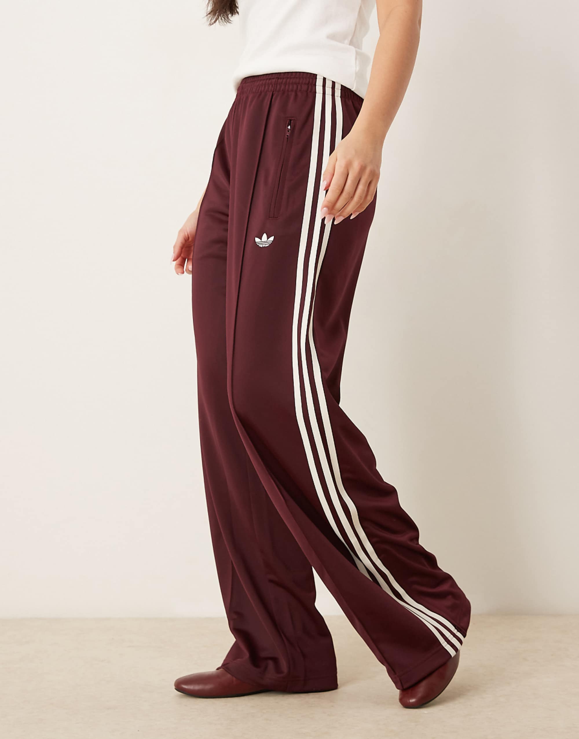 Adidas Originals Firebird Loose Track Pants in Burgundy