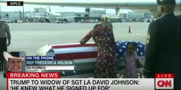 Myeshia Johnson at her husband&amp;#039;s casket.