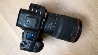 Canon EOS R1 with 15-35mm f/2.8 lens attached