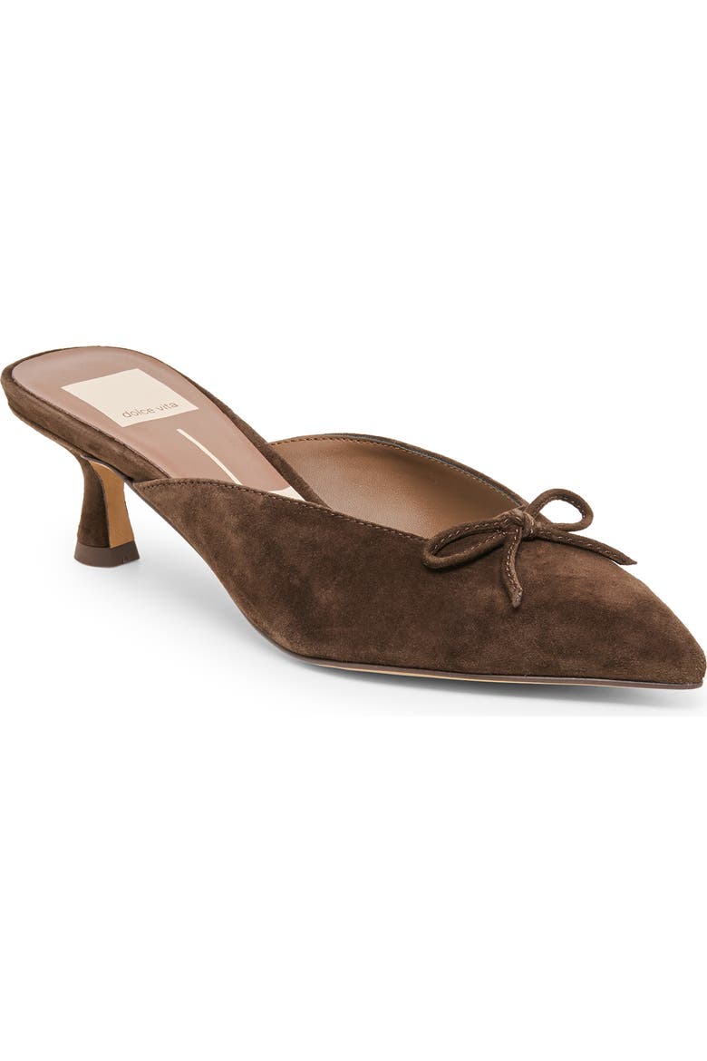 Cleo Pointed Toe Kitten Heel Mule