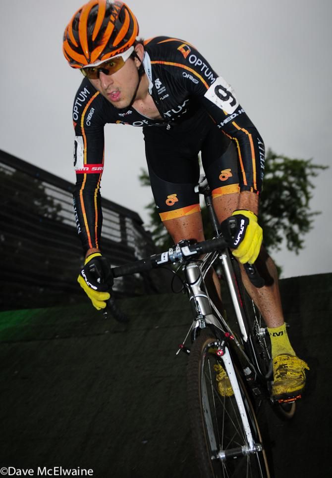 Jeremy Durrin (Optum Pro Cycling) descending the flyover