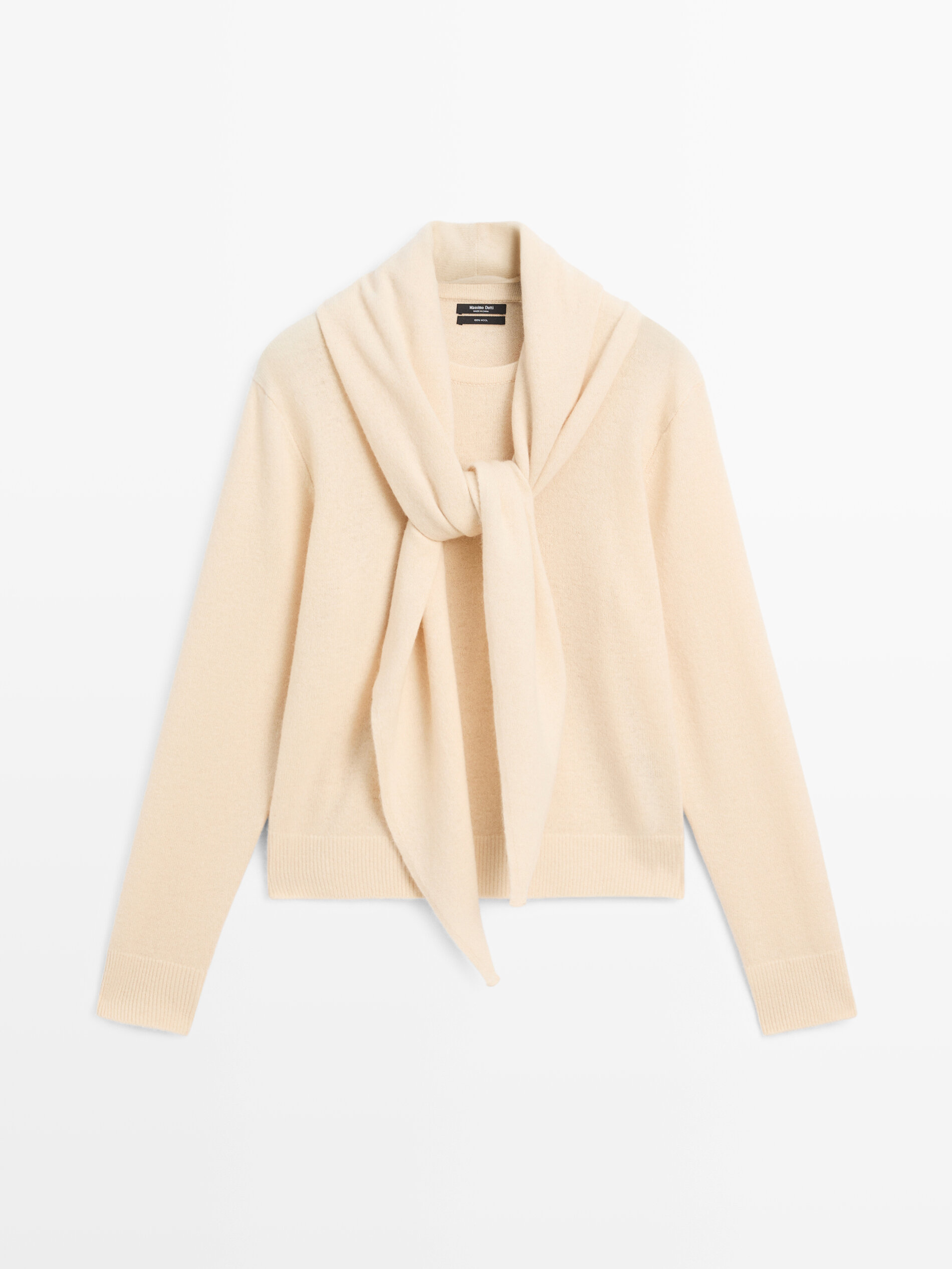 Knit Sweater With Scarf Detail