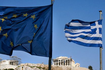 EU and Greek flags