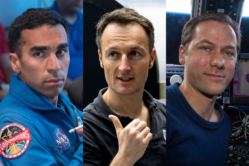 (From left to right) NASA astronauts Raja Chari and Tom Marshburn and ESA astronaut Matthias Maurer have been chosen to fly on SpaceX&#039;s Crew-3 mission. 