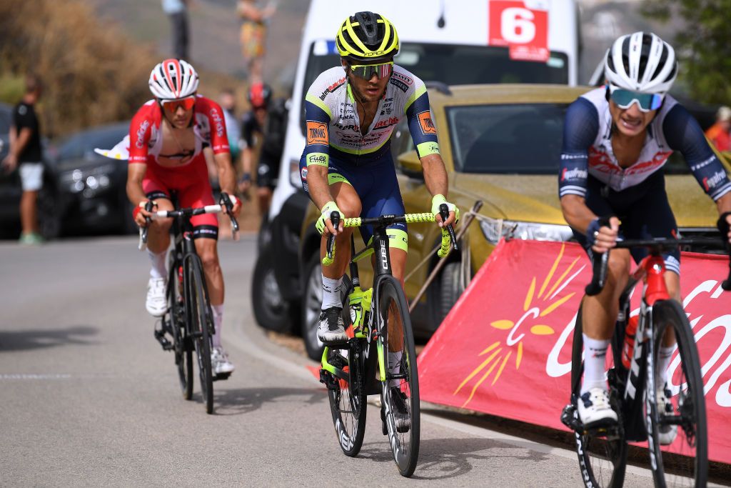 RINCON DE LA VICTORIA SPAIN AUGUST 24 Odd Christian Eiking of Norway and Team Intermarch Wanty Gobert Matriaux during the 76th Tour of Spain 2021 Stage 10 a 189km stage from Roquetas de Mar to Rincn de la Victoria lavuelta LaVuelta21 on August 24 2021 in Rincon De La Victoria Spain Photo by Tim de WaeleGetty Images