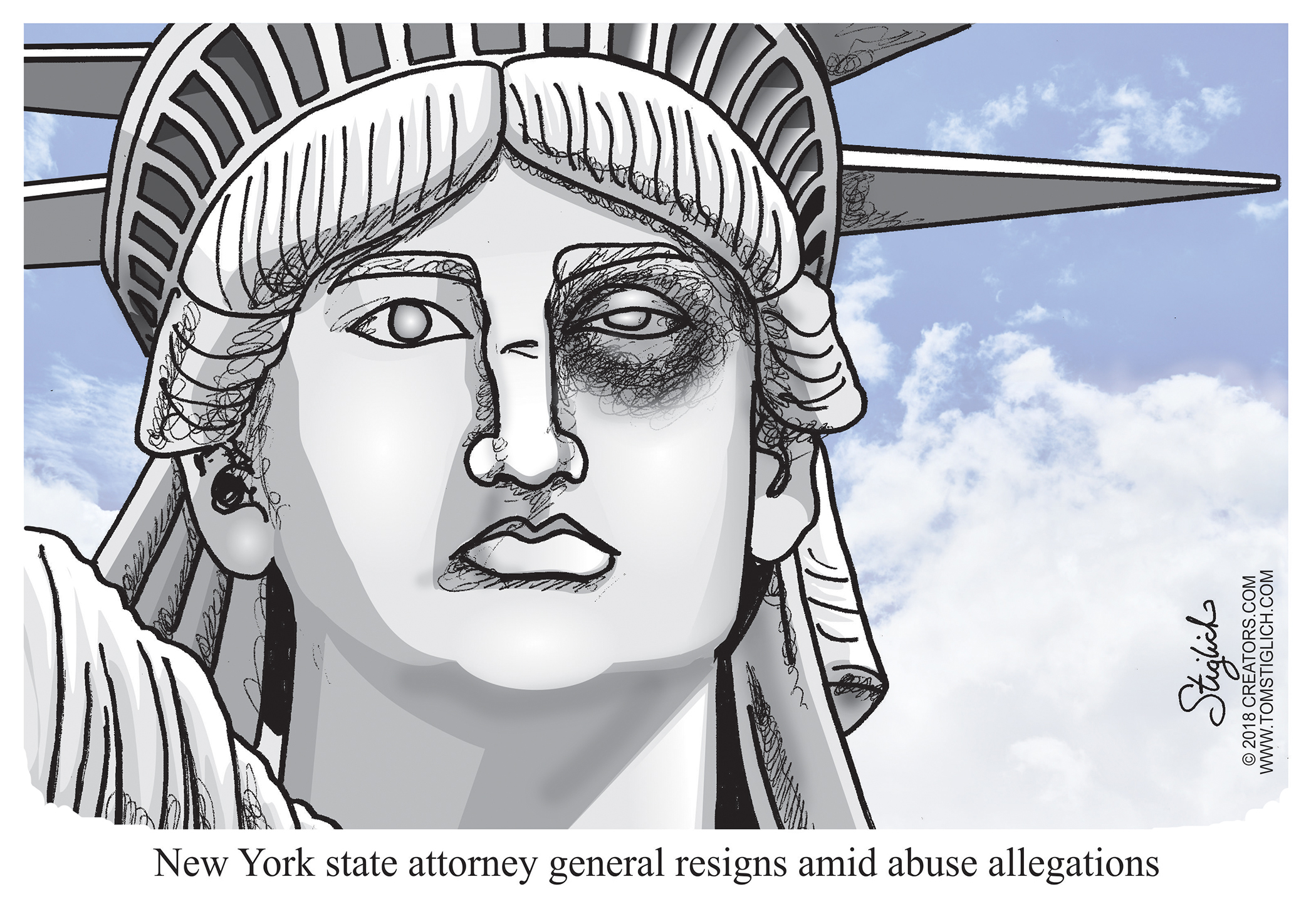 Political cartoon U.S. Eric Schneiderman abuse resignation