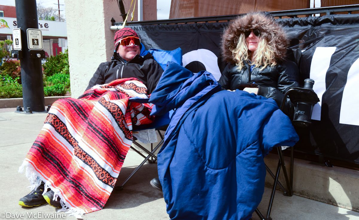 Spectators bundled up due to colder than average temperatures