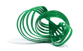 Green shiny twisted loop