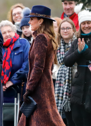 Catherine, Duchess of Cambridge attends Sunday service at the Church of St Mary Magdalene on the Sandringham estate on January 5, 2020 in King's Lynn, England