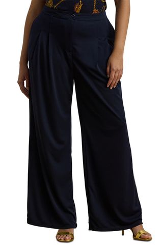 High Waist Wide Leg Jersey Pants