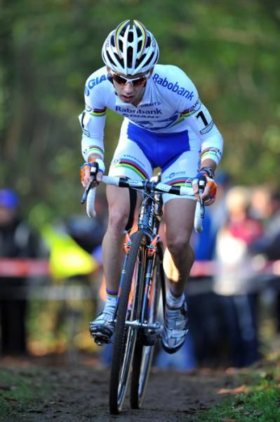Lars van der Haar (Rabobank-Giant) en route to a solo victory in Gavere.