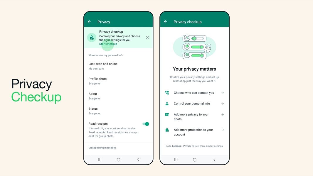 WhatsApp's new Prviacy Checkup menu to help users fine tune their personal security.
