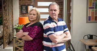 Sheila Canning triumphs over Karl Kennedy as president of the Liveable City Committee in Neighbours.
